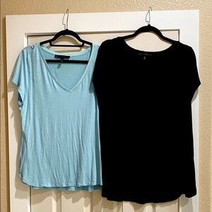 WHBM White House Black Market Tees 2 Pack. Blue and Black XL